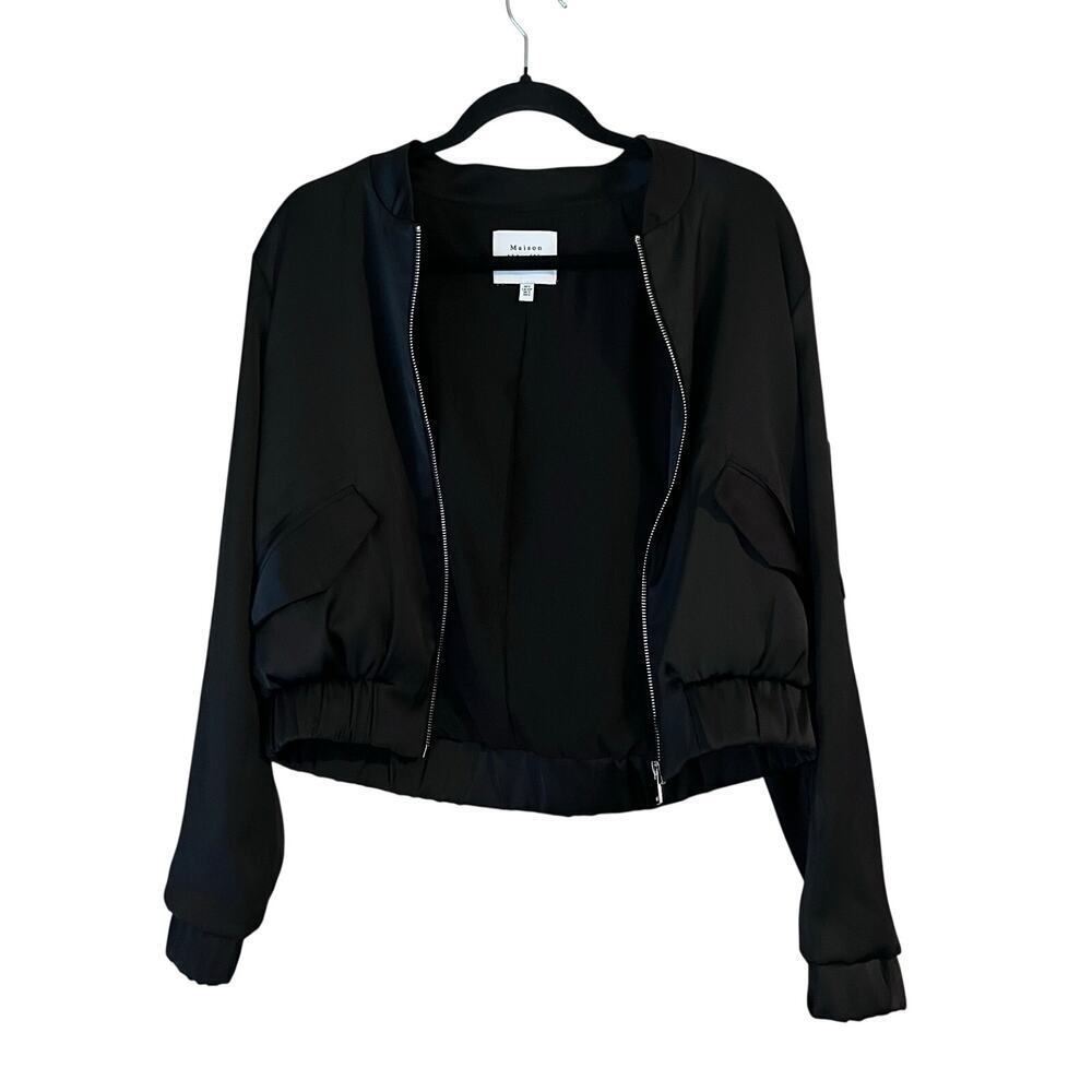 Madison d’Amelie Satin Sheen Bomber Jacket Lightweight Small Women’s - Picture 1 of 8